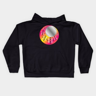 Ornamental waning moon Kids Hoodie